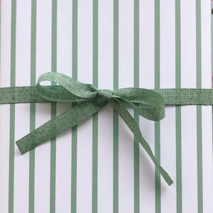 Wrapping Paper: Sage French Stripe {Gift Wrap, Birthday, Holiday, Christmas}