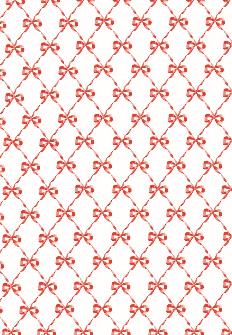 Wrapping Paper: Red Parisian Bows Gift Wrap, Birthday, Holiday, Christmas image 5