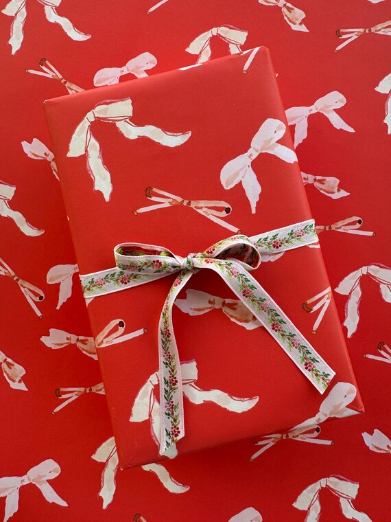 Take a Bow Red Wrapping Paper