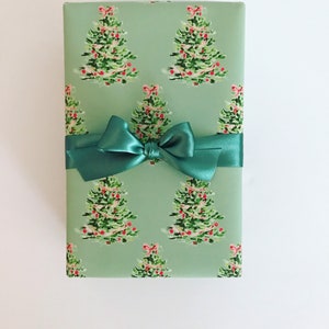Wrapping Paper: Oh Christmas Tree Sage {Gift Wrap, Birthday, Holiday, Christmas}