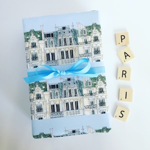 Wrapping Paper  Blue Paris Apartments {Gift Wrap, Birthday, Holiday, Christmas}