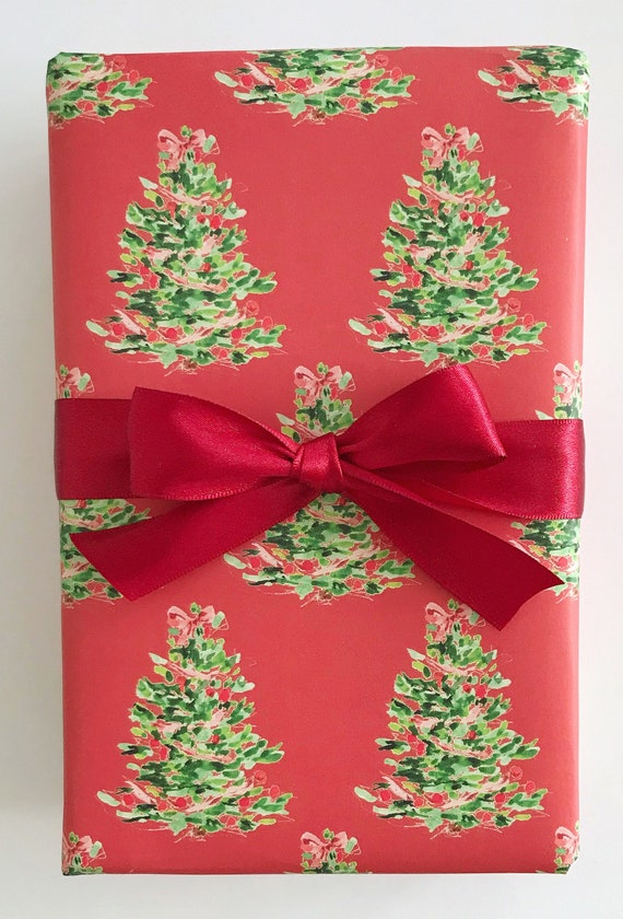 Wrapping Paper: Oh Christmas Tree Red gift Wrap, Birthday, Holiday,  Christmas 