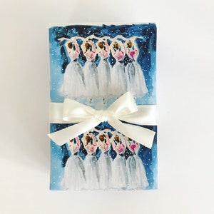 Wrapping Paper: Blue Ballerinas in the Snow {Gift Wrap, Birthday, Holiday, Christmas}