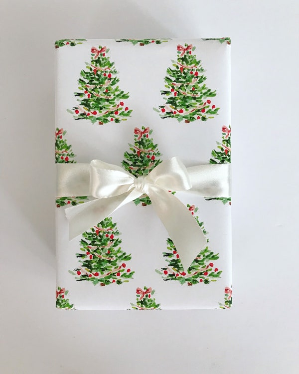 Merry Christmas Gift Wrap Papers, Neutral Wrapping Paper, Calligraphy
