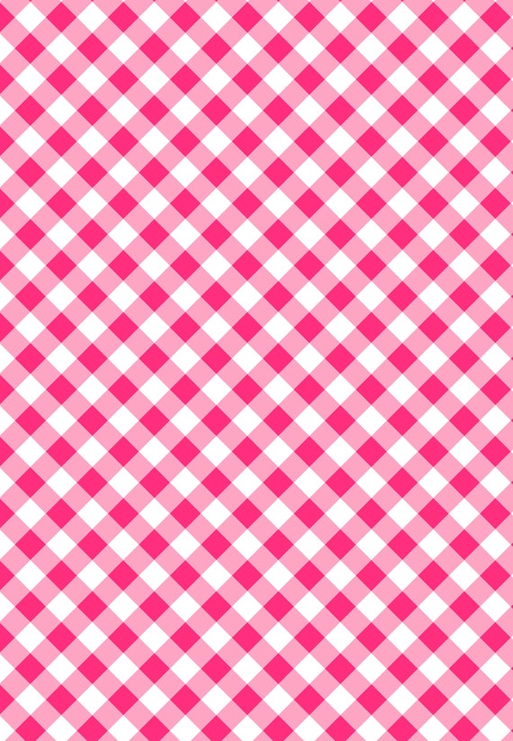 Wrapping Paper: Diagonal Hot Pink Gingham gift Wrap, Birthday, Holiday,  Christmas 