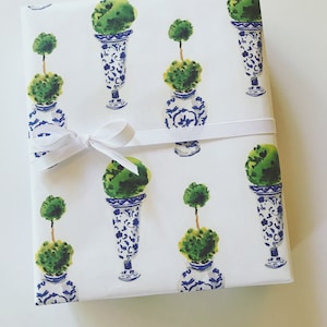 Wrapping Paper: Topiaries {Gift Wrap, Birthday, Holiday, Christmas}