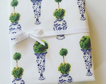 Wrapping Paper  Topiaries {Gift Wrap, Birthday, Holiday, Christmas}