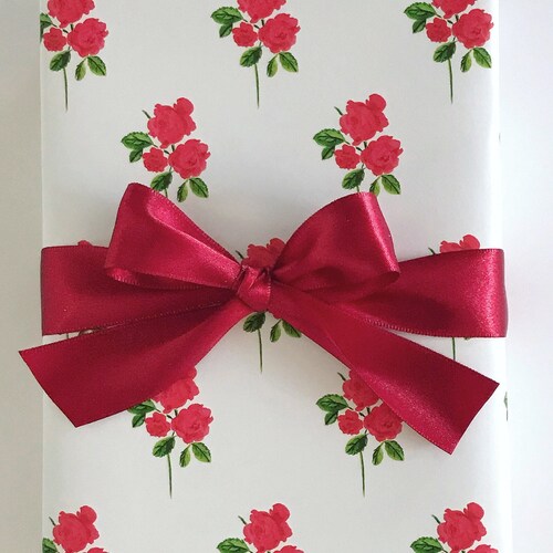 Wrapping Paper: Red Rosettes {Gift Wrap, Birthday, Holiday, Christmas}