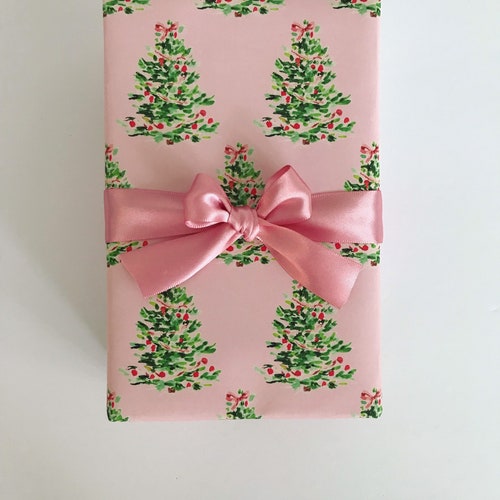 Wrapping Paper Oh Christmas Tree Pink gift Wrap Birthday Etsy