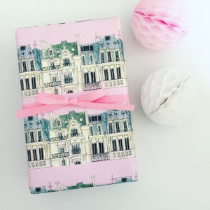 Wrapping Paper: Pink Paris Apartments {Gift Wrap, Birthday, Holiday, Christmas}