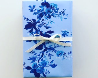 Wrapping Paper: Sky Floral Vine {Gift Wrap, Birthday, Holiday, Christmas}