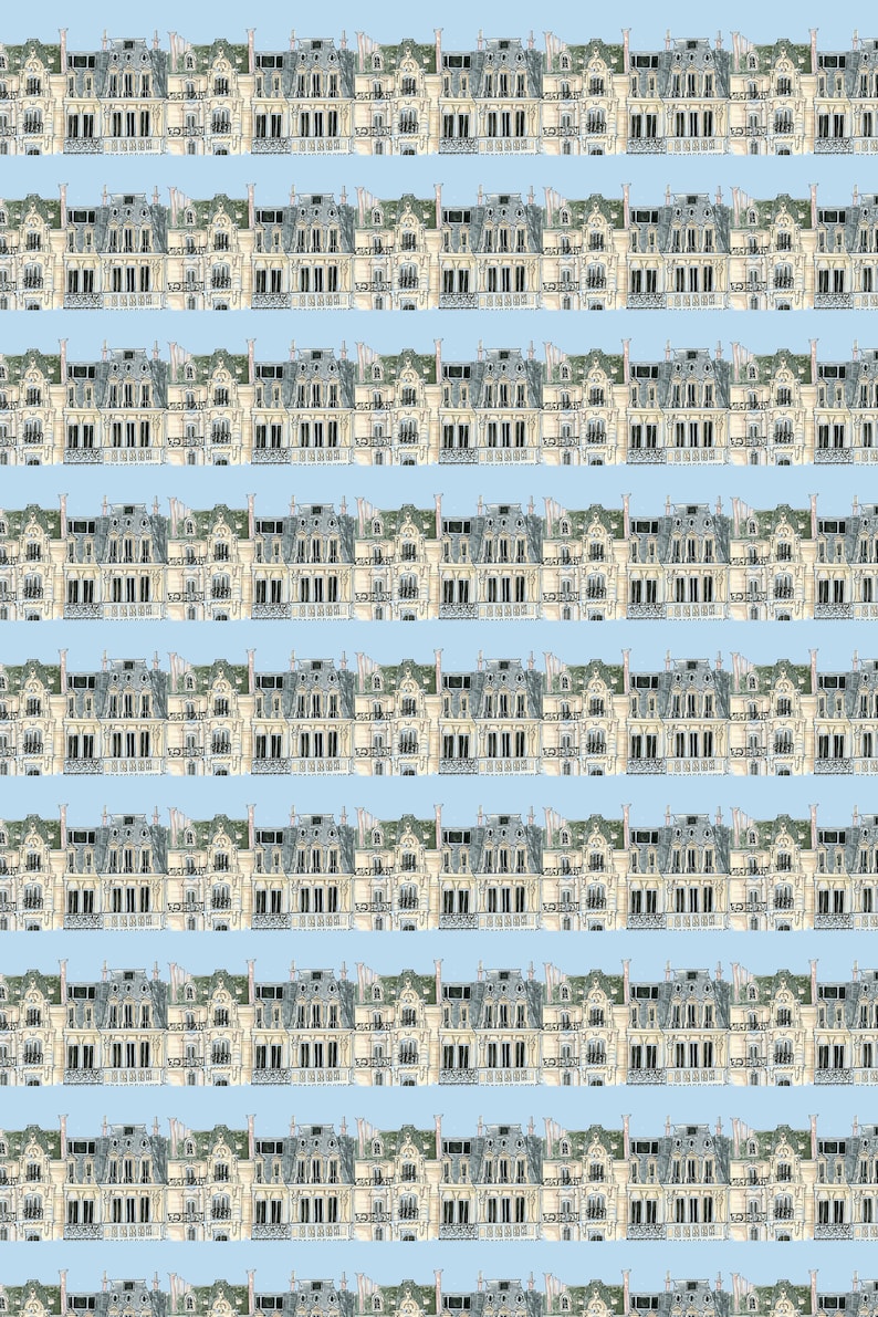 Birthday Christmas} Holiday Wrapping Paper: Blue Paris Apartment {Gift Wrap