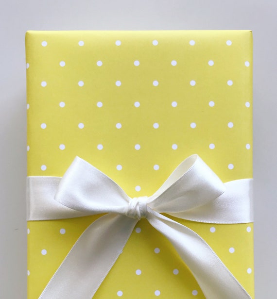 Wrapping Paper: Yellow Pin Dot gift Wrap, Birthday, Holiday