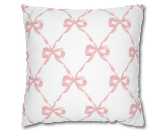 Blush Parisian Bow Pillow (CASE ONLY)