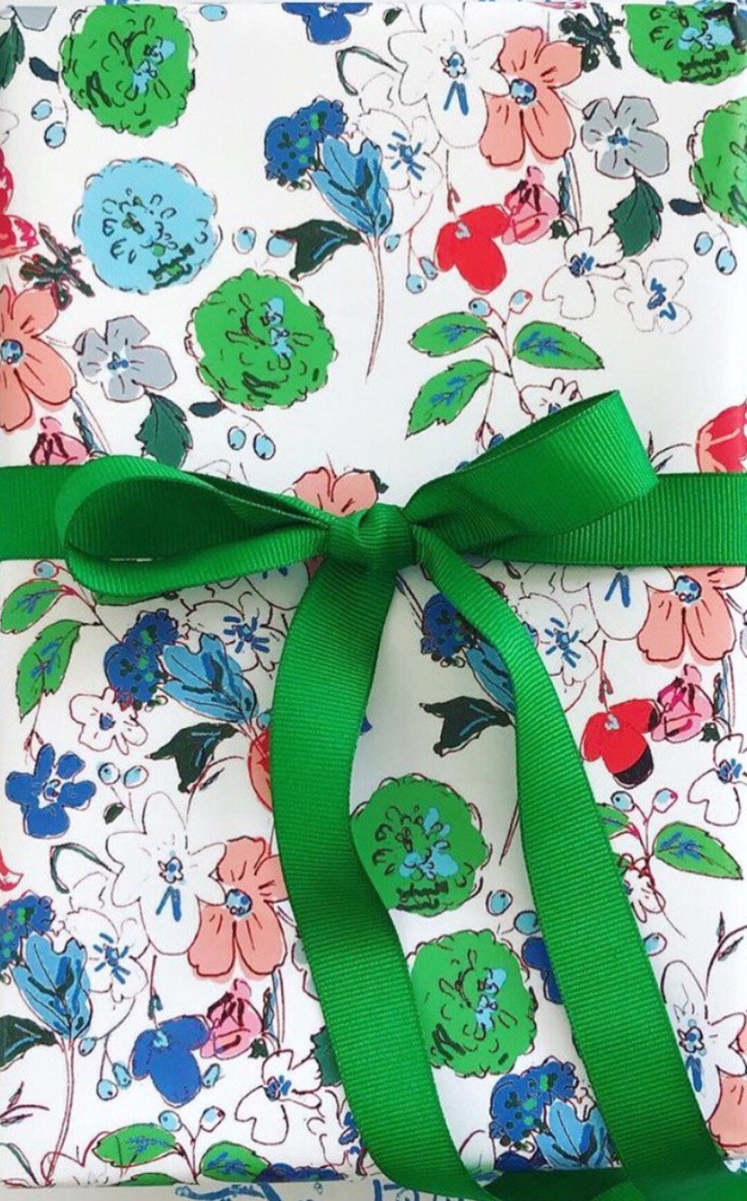 Wrapping Paper White Garden Floral gift Wrap, Birthday, Holiday