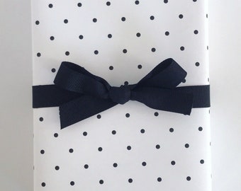 Wrapping Paper: Black Pin Dot On White {Gift Wrap, Birthday, Holiday, Christmas}