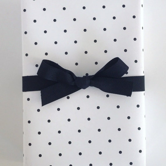 Wrapping Paper: Black Pin Dot on White gift Wrap, Birthday, Holiday,  Christmas 