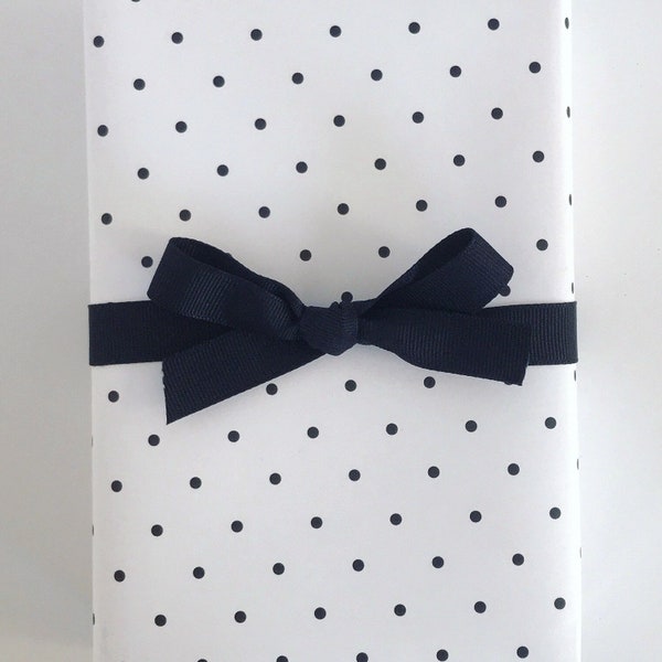 Wrapping Paper: Black Pin Dot On White {Gift Wrap, Birthday, Holiday, Christmas}