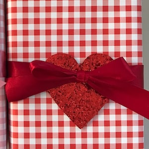 Wrapping Paper: Mini Red Gingham {Gift Wrap, Birthday, Holiday, Christmas}