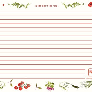 Watercolor Vegetable Recipe Cards, Garden Botanical 5x7 Double Sided Recipe Card Set, Kitchen Recipe Cards, Bridal Shower Recipe Cards image 3