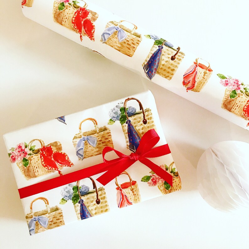 Wrapping Paper Straw Totes gift Wrap Birthday Holiday Etsy