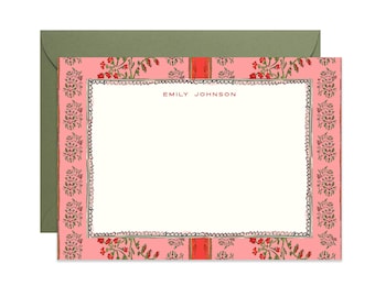Climbing Vines Block Stripe Stationery Classic Size | Printed on Premium quality cardstock