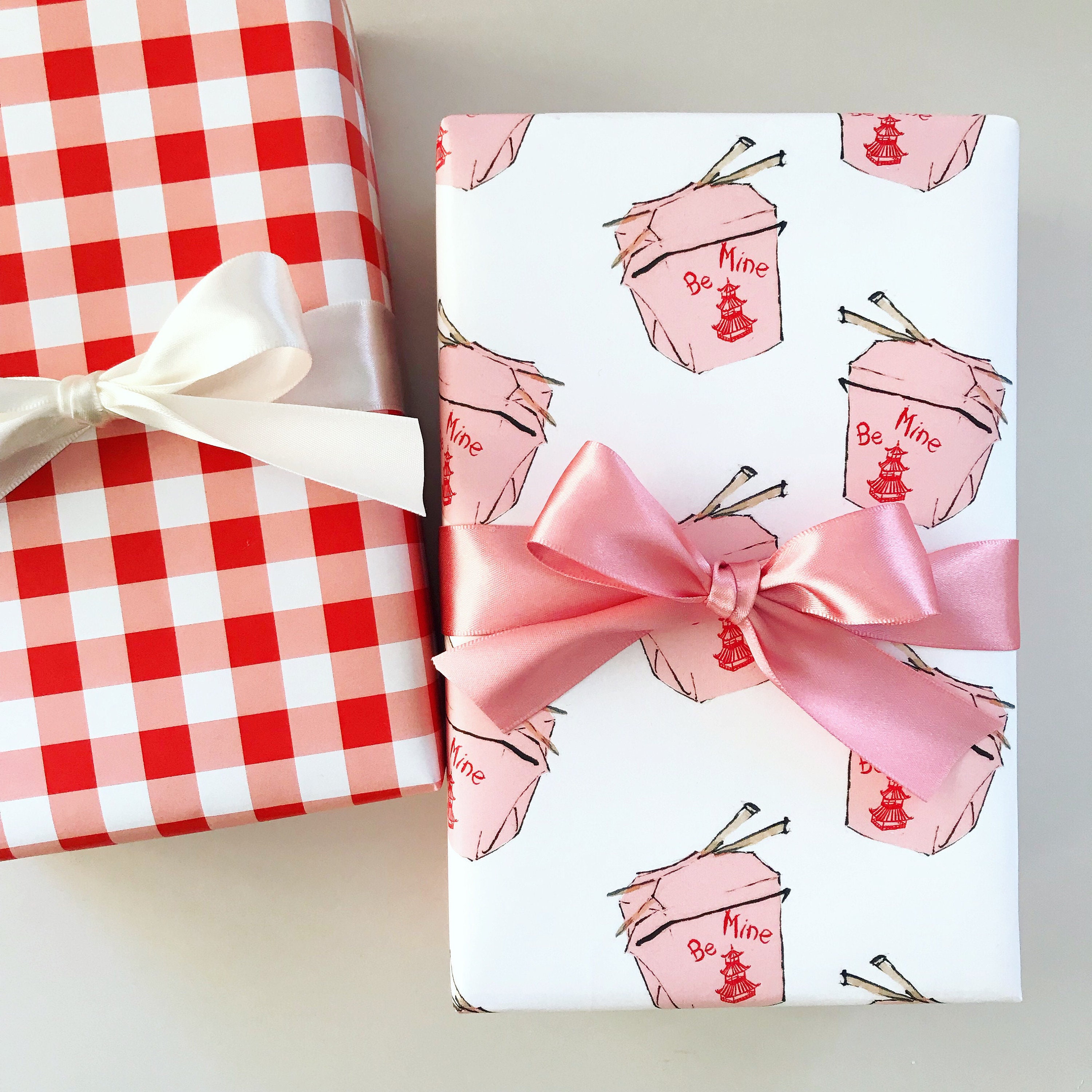 Wrapping Paper: Mini Hot Pink Gingham {Gift Wrap, Birthday, Holiday,  Christmas}