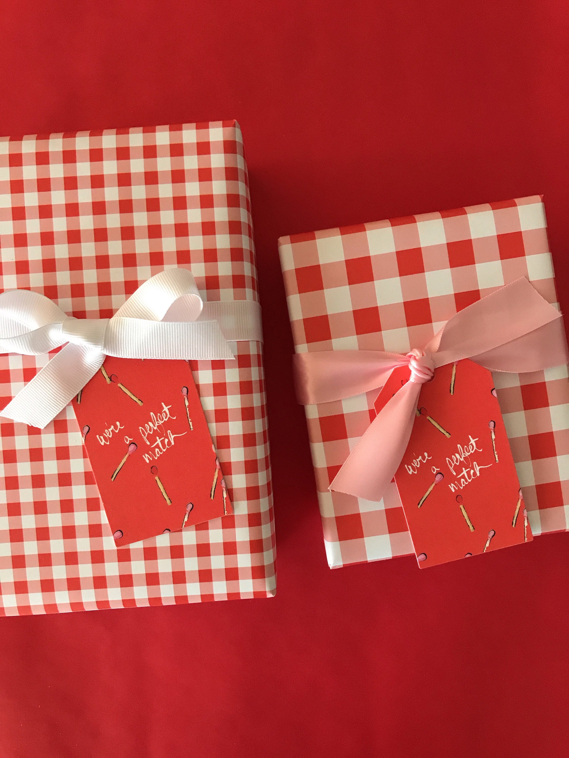 Mini Red Gingham Wrapping Paper