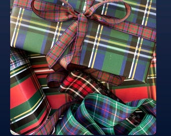 Wrapping Paper: Green Tartan {Gift Wrap, Birthday, Holiday, Christmas}