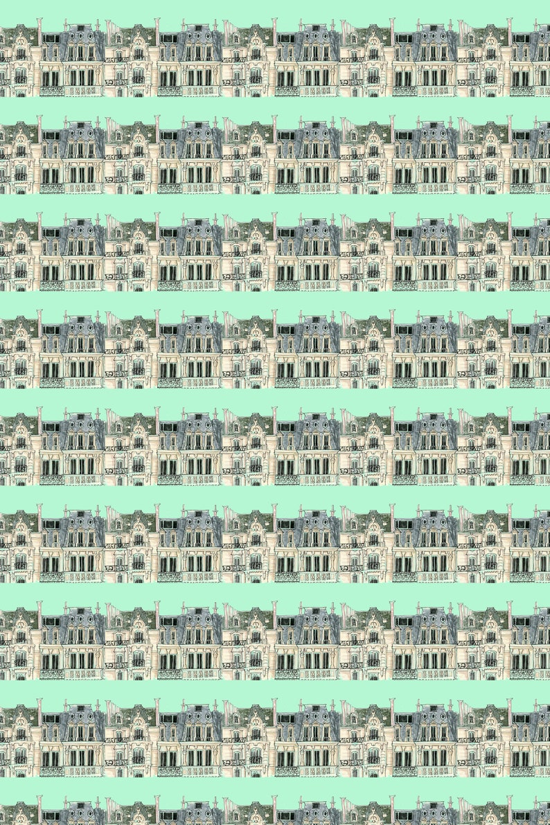 Wrapping Paper: Green Paris Apartments Gift Wrap, Birthday, Holiday, Christmas image 4