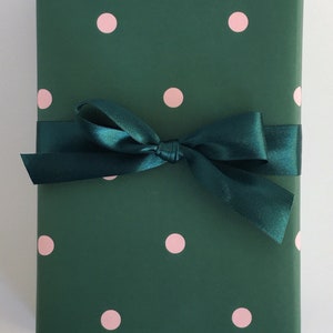 Wrapping Paper: Forest and Blush Polka Dot {Gift Wrap, Birthday, Holiday, Christmas}