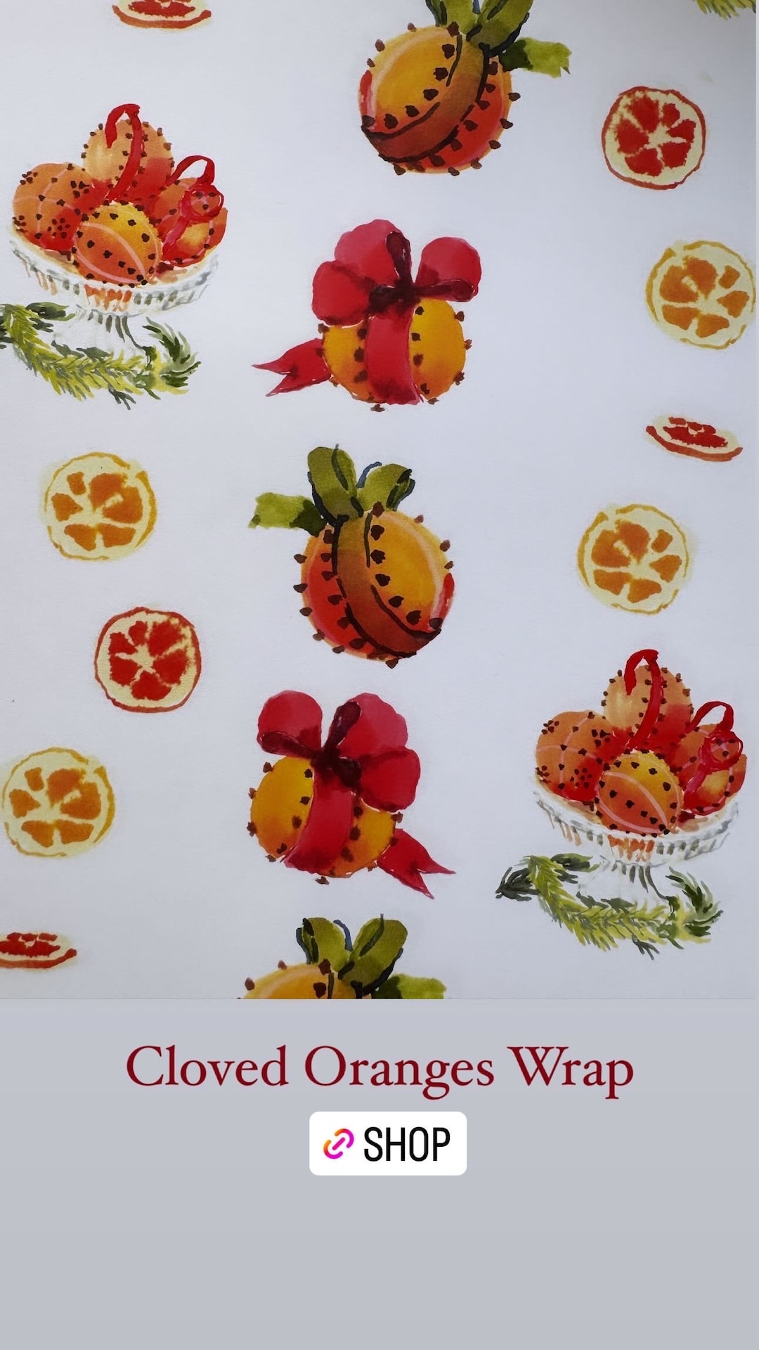 Wrapping Paper: Cloved Oranges {gift Wrap, Birthday, Holiday, Christmas ...