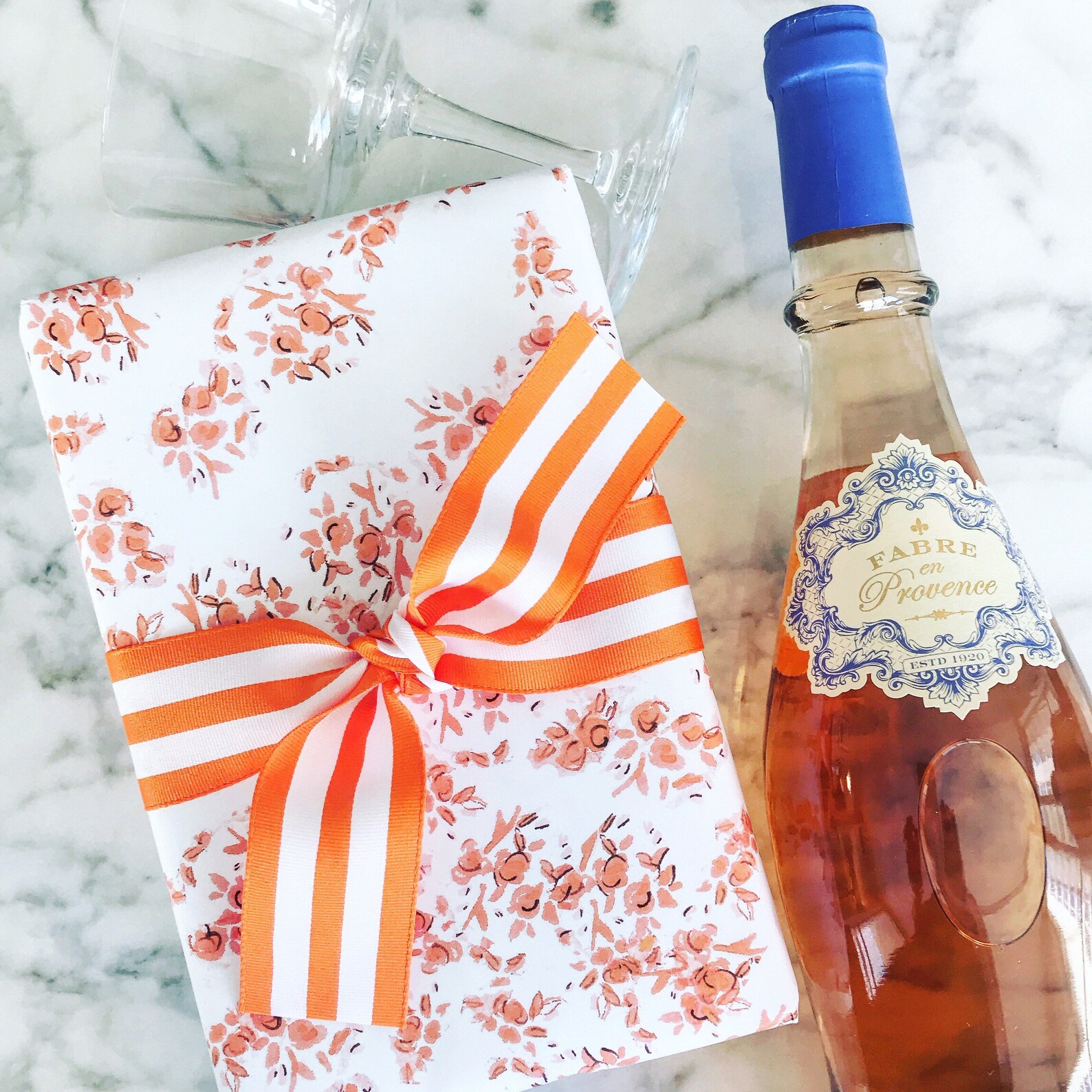 Wrapping Paper Orange Florette Gift Wrap Birthday Holiday Etsy