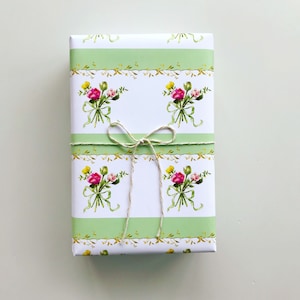 Wrapping Paper: Pistachio Regency Bouquet {Gift Wrap, Birthday, Holiday, Christmas}