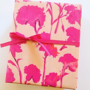 Wrapping Paper: Hot Pink Carnations {Gift Wrap, Birthday, Holiday, Christmas}