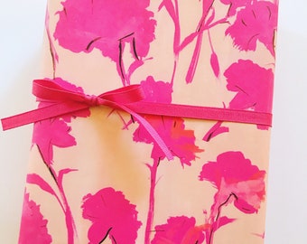Wrapping Paper: Hot Pink Carnations {Gift Wrap, Birthday, Holiday, Christmas}