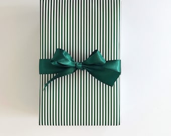 Wrapping Paper: Hunter Pinstripe {Gift Wrap, Birthday, Holiday, Christmas}