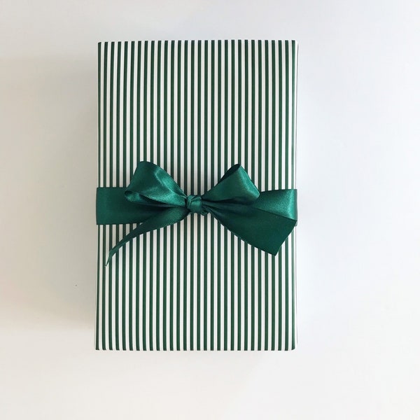 Wrapping Paper: Hunter Pinstripe {Gift Wrap, Birthday, Holiday, Christmas}