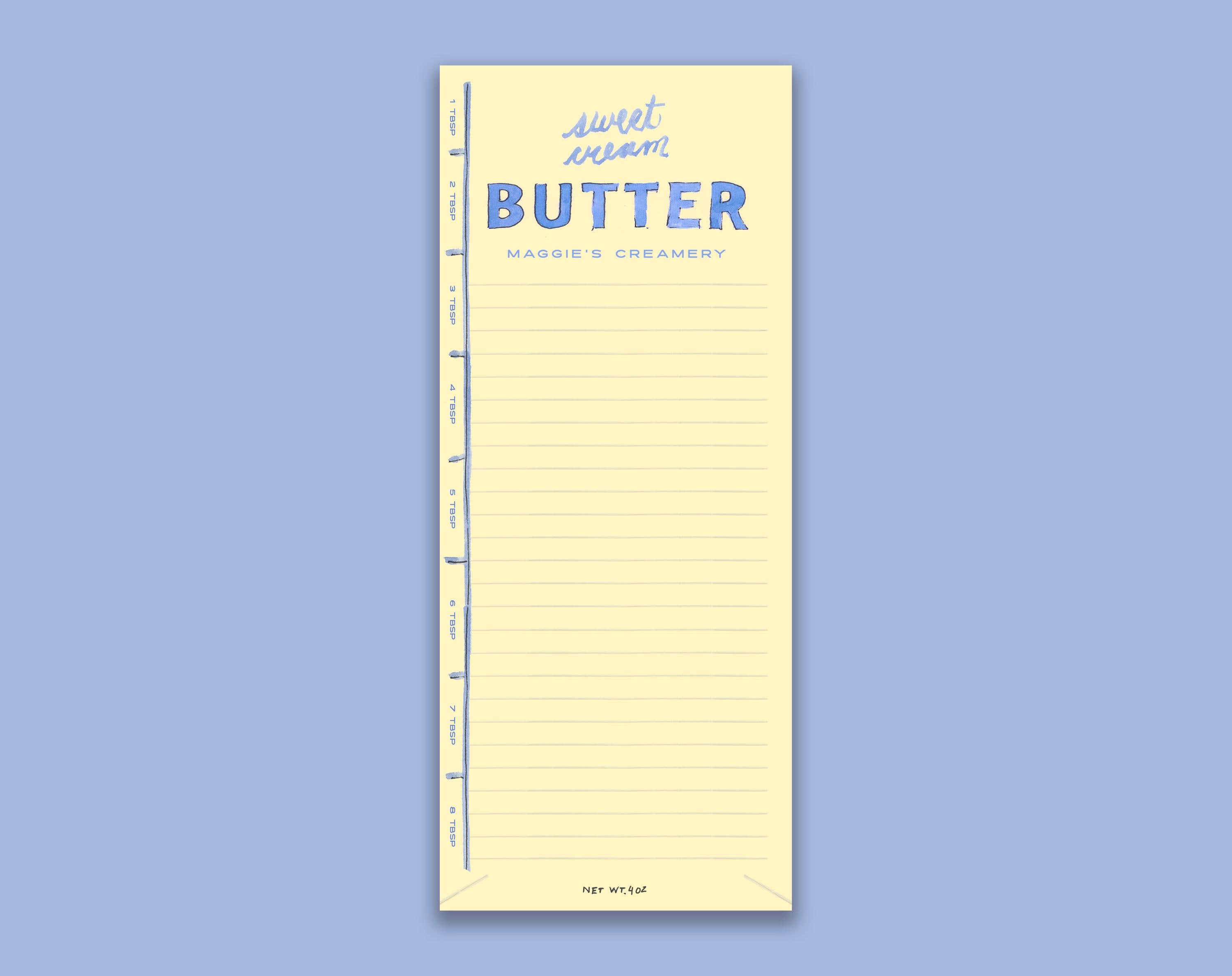 Stick of Butter Long Grocery Pad (personalized Notepad, Recipe, Kitchen ...