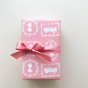 Wrapping Paper: Pink Jane Austen {Gift Wrap, Birthday, Holiday, Christmas}