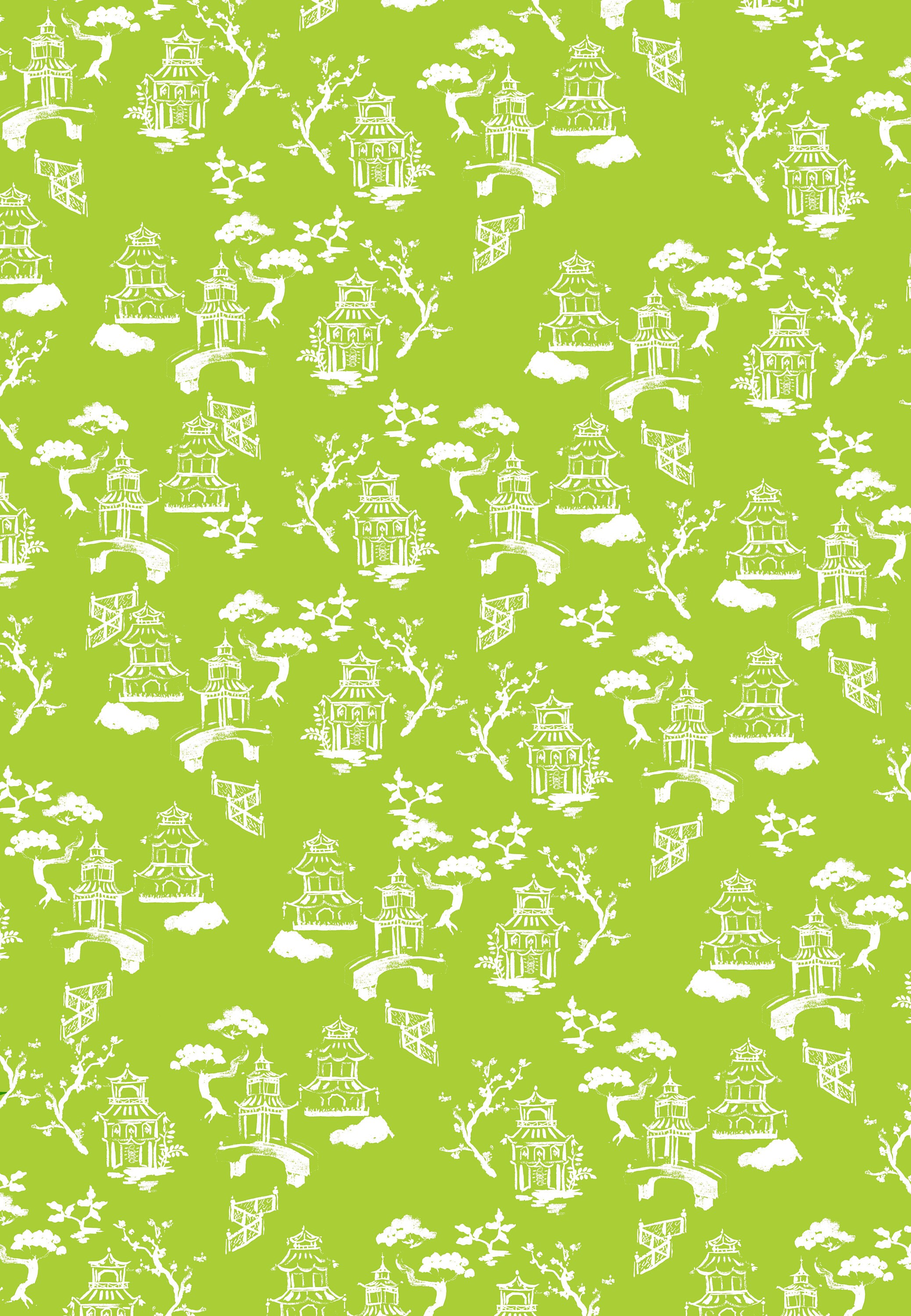 Wrapping Paper Lime Pagoda gift Wrap Birthday Holiday Etsy