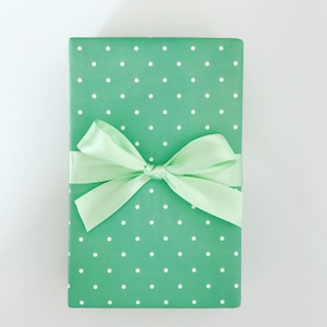 Wrapping Paper: Mint Pin Dot {Gift Wrap, Birthday, Holiday, Christmas}