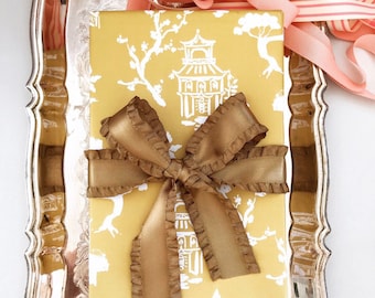 Wrapping Paper: Gold Pagoda {Gift Wrap, Birthday, Holiday, Christmas}