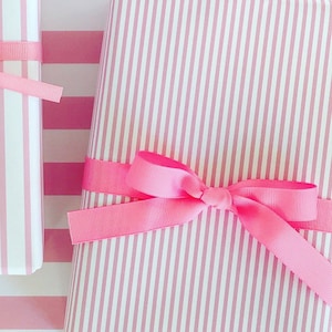 Wrapping Paper: Pink Pinstripe Gift Wrap, Birthday, Holiday, Christmas image 2