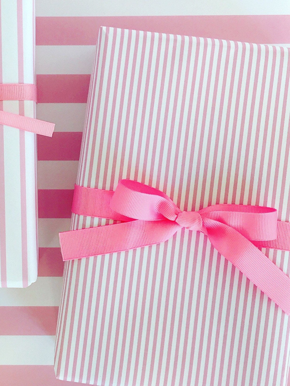 Pink Cerise Stripe Kraft Wrapping Paper, Gift Wrapping Paper, Eco Friendly,  100% Recycled, Birthday Wrapping Paper, Gift Wrapping 