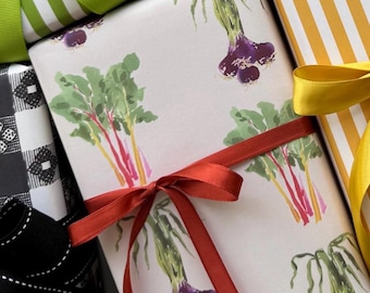 Chard & Onion Wrapping Paper {Gift Wrap, Birthday, Summer, Wedding Shower, Holiday, Christmas}