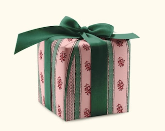 Sugar Plum Block Stripe {Gift Wrap, Birthday, Holiday, Christmas}