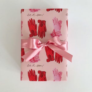 Wrapping Paper: Red and Pink Holiday Gloves {Christmas, Holiday, Gift Wrap}