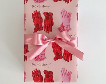 Papel de regalo: guantes navideños rojos y rosados {Navidad, feriado, papel de regalo}