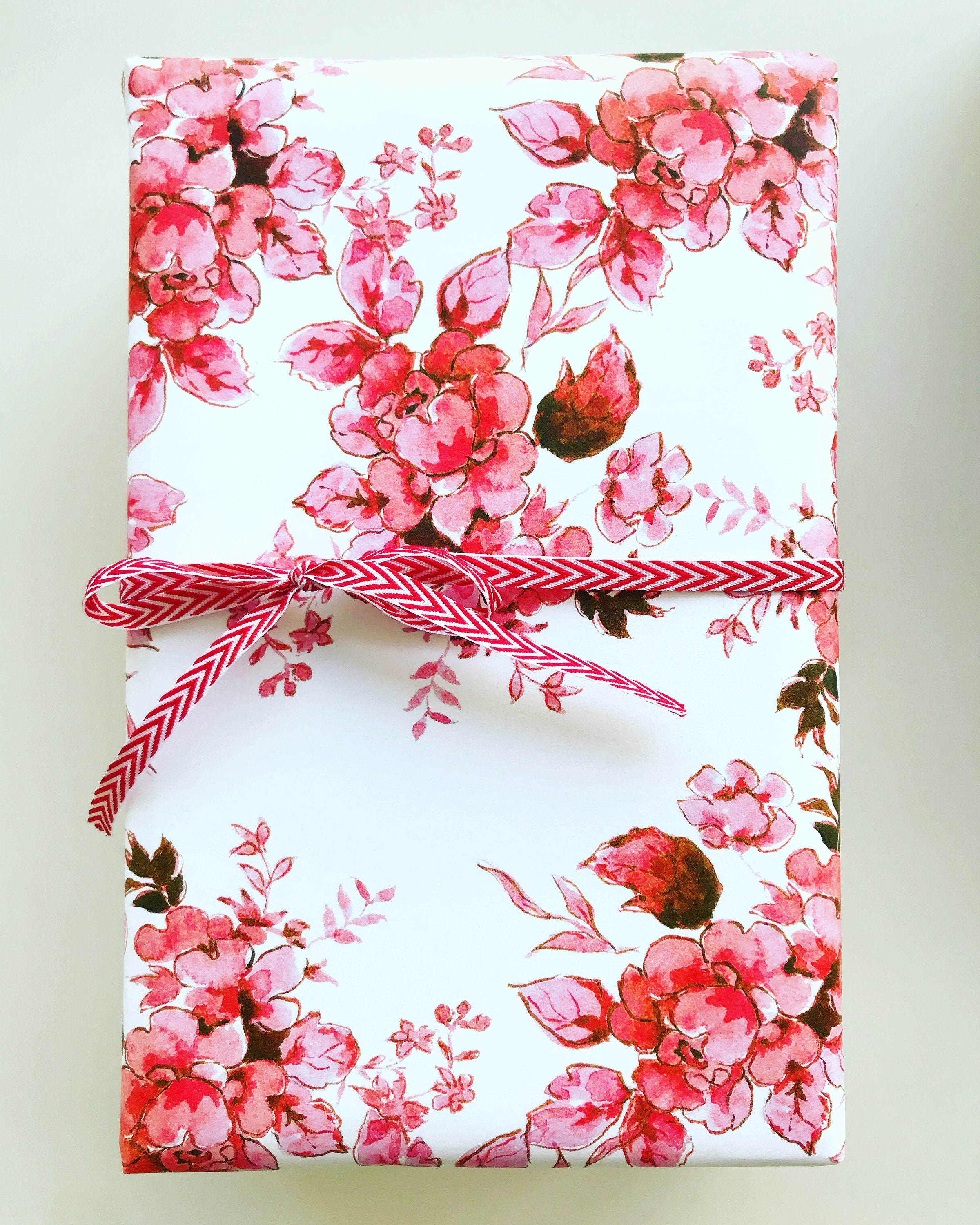 Wrapping Paper: Peonies in Paris Red {Gift Wrap, Birthday, Holiday,  Christmas}